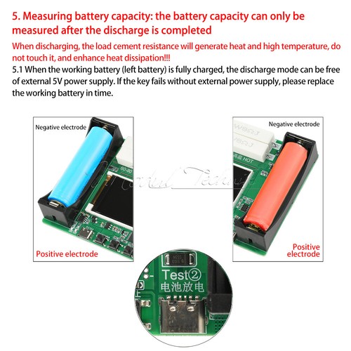 18650 Battery Capacity Tester internal Resistance Detector Charging Discharging - Bild 21 von 21