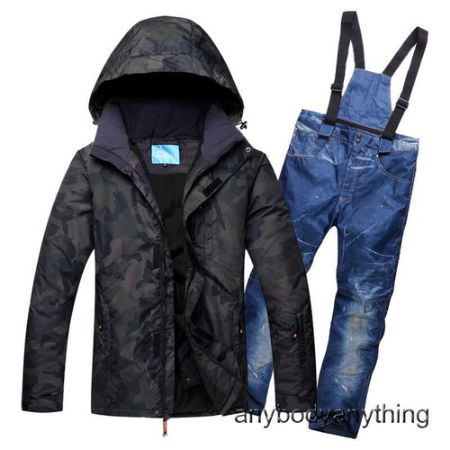 Mens Winter Warm Ski Suits Waterproof Ski Pants Jackets Coat Snowboard Snowsuits - Picture 5 of 29