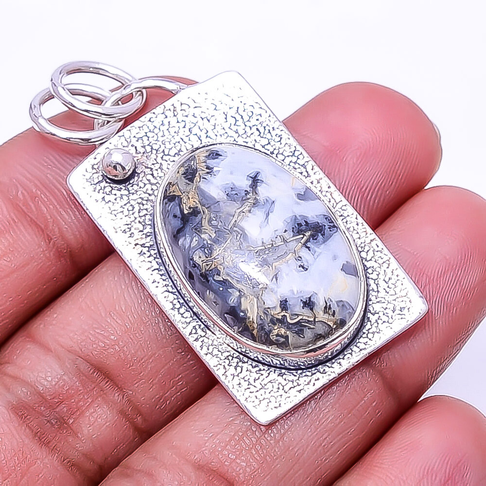 Natural Malingano Jasper - Indonesia 925 Sterling Silver Pendant 1.72