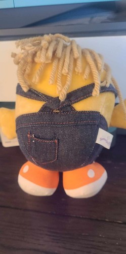"Muñeca de peluche Charley Barley de colección años 80 amarillo gordito Somersaults Pals Avon 7,5" - Imagen 2 de 3