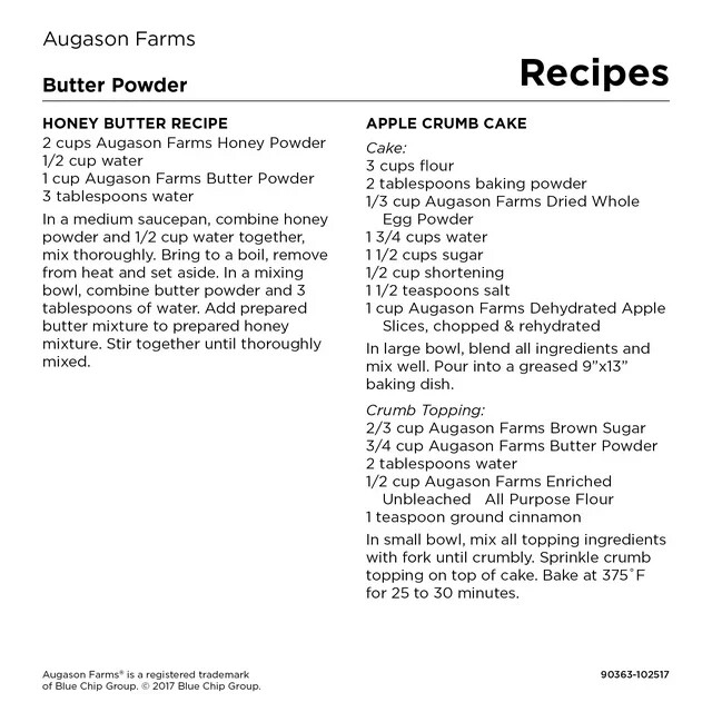 Augason Farms Butter Powder 2 lbs 4 oz No. 10 Can eBay