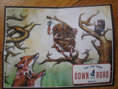The Down The Road Beer Co STICKER decal craft beer brewery Everett MA Pukwudgie