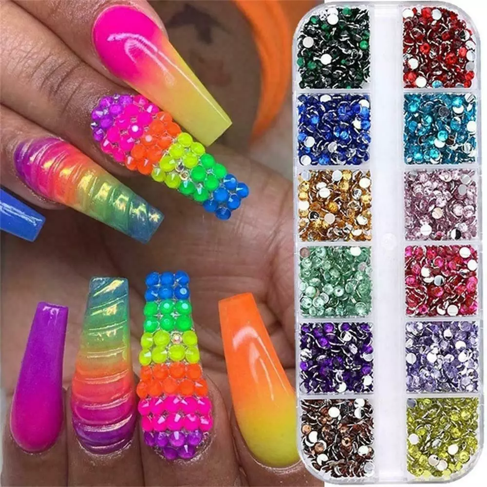 Glitter Pixie Nails Crystal Micro Beads Multicolor AB 3D Nail Art Rhin |  SamNailSupply.com