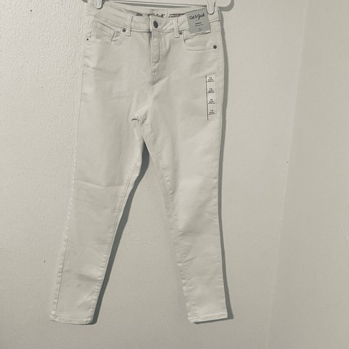 Cat & Jack Girls Skinny Ultimate Stretch White Jeans Sz 16 Adjustable Waist NWT