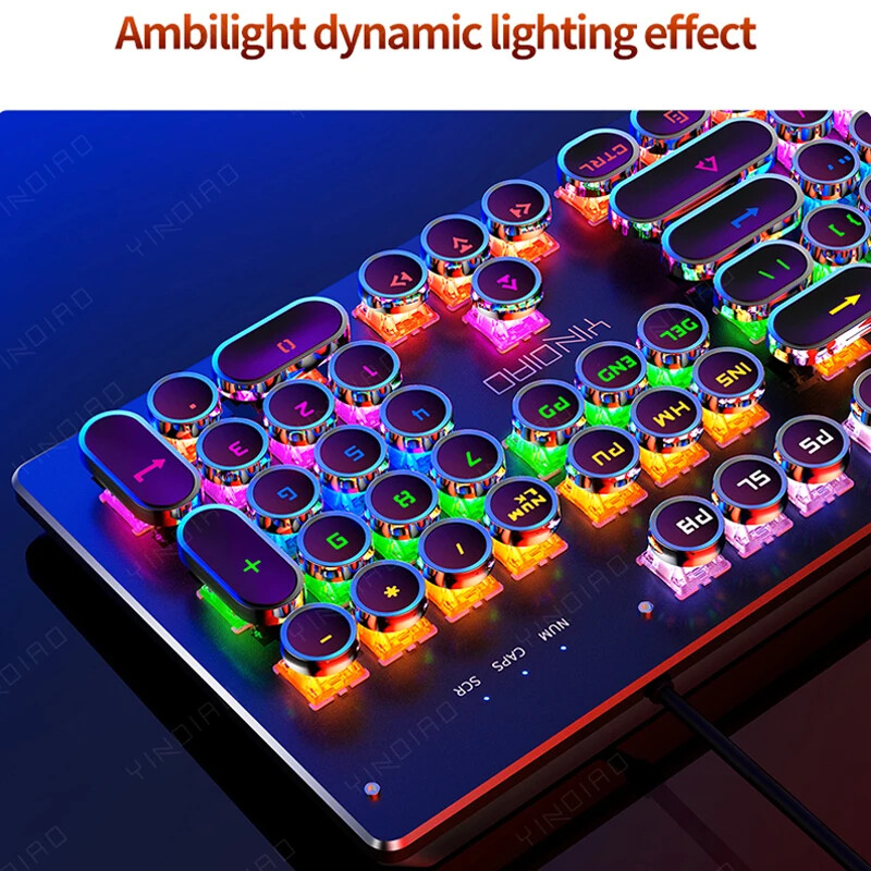 Mechanical Keyboard Blue Black Brown Switch 104 Keys USB Wired Gaming Keyboards