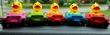A set of (5) Rubber Ducks in 4x4's, Jeep Ducking, Duck a jeep. FREE SHIPPING !