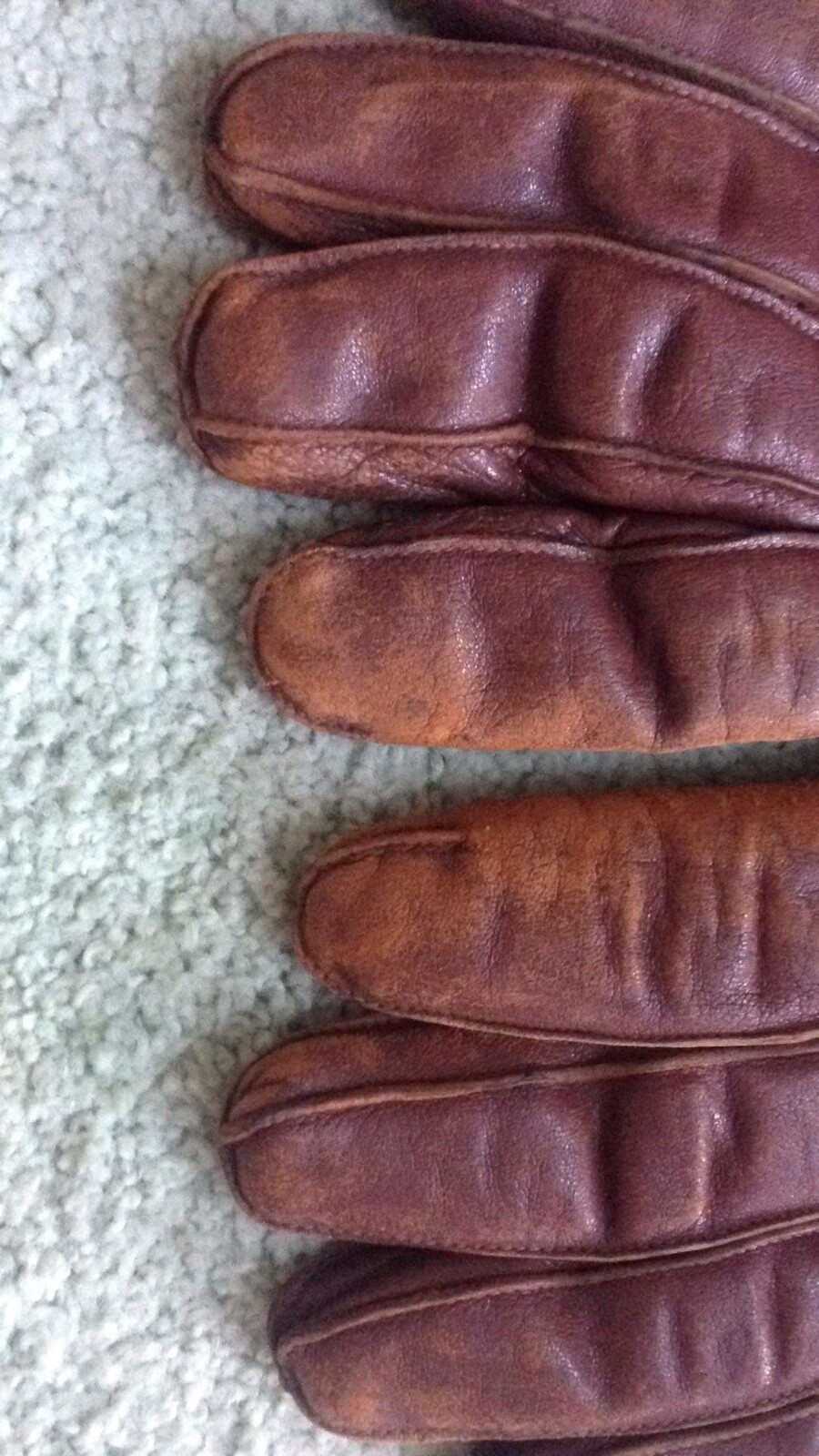 Mens "Vintage" Real Leather Gloves "Turners Oakleaf" Vintage Leather