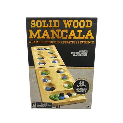 Cardinal Games Mancala Board Game Solid Wood Folding with Box Complete