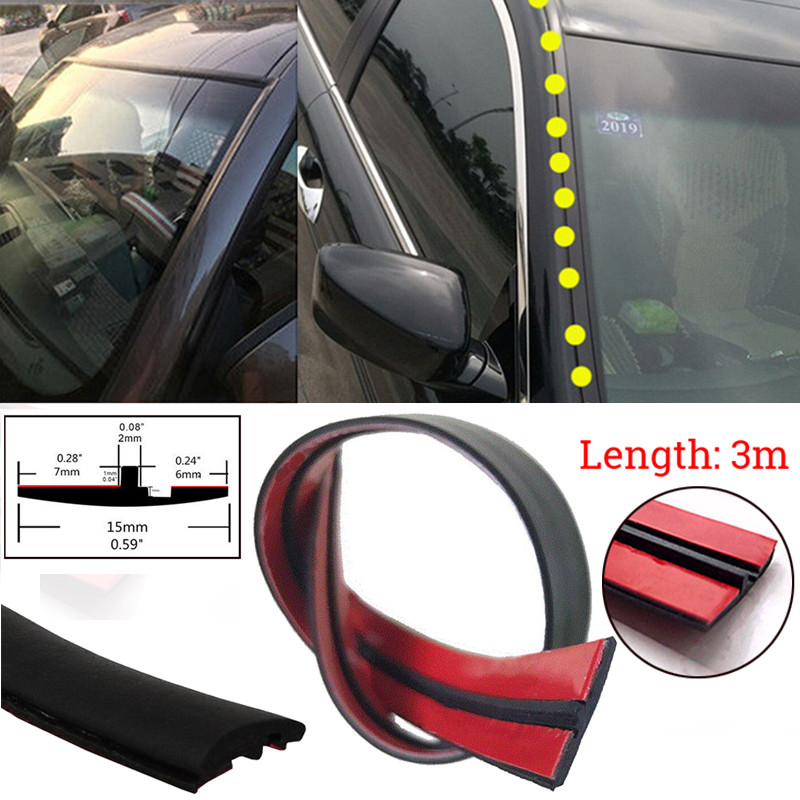 3M 118/" Car Front Rear Windshield Window Weatherstrip Rubber Seal Strip Trim New