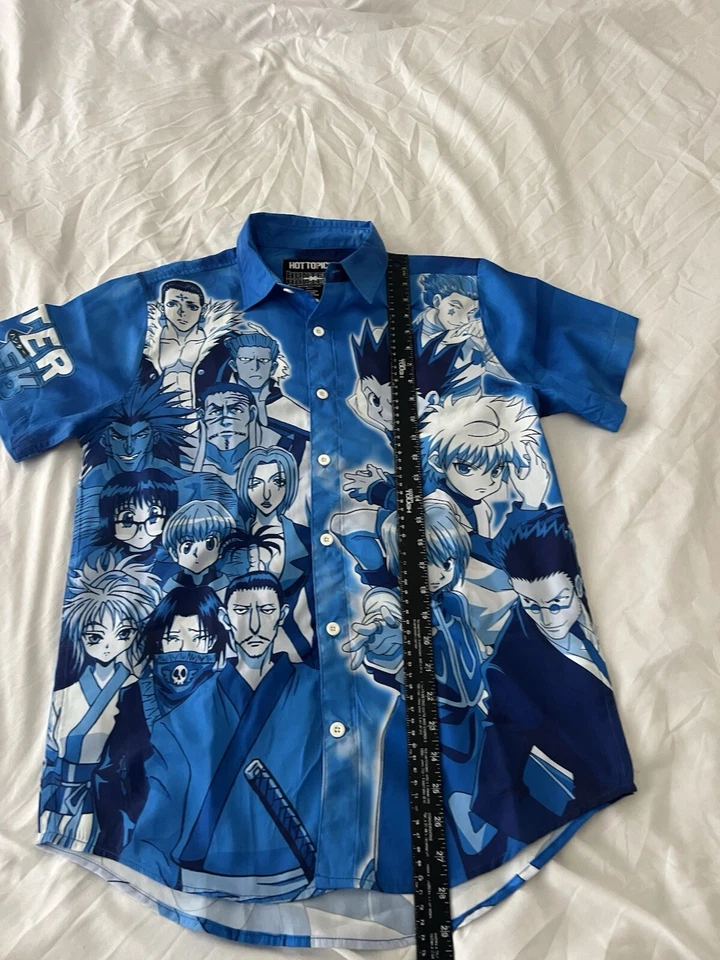 Hot Topic Hunter x Hunter Button Up Shirt All Over Print Men’s Size Medium 131 - Image 3 of 4