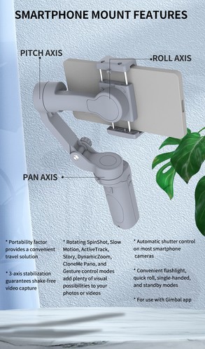 F5 Handheld 3-Axis Gimbal stabilizer Anti-Shake for Samsung Huawei iPhone Mobile - Bild 15 von 22
