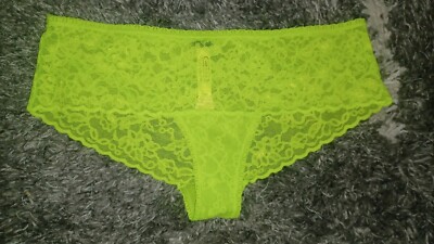 VS Vintage The Lacie Floral lace Hipster Thong panty Neon Lime new Medium 