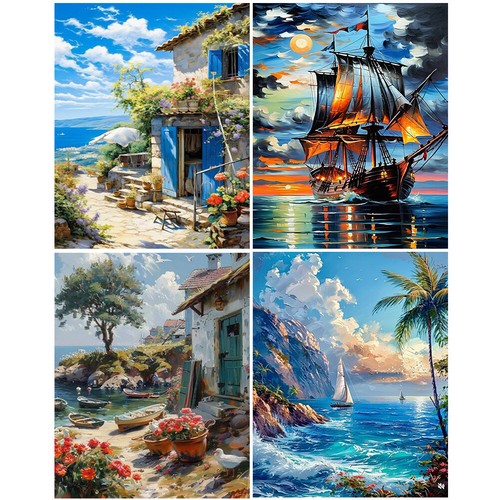 5D DIY Full Square Drill Diamond Painting Ocean Home Decor Art Craft ...