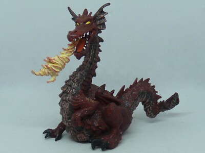 ALTE PVC FIGUR PAPO SCHLEICH PLASTOY ETC.. MITTELALTER FANTASTISCHER DRACHE H