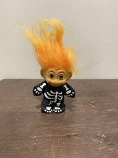 Vintage Russ Berrie Trolls X 3: Skeleton, Wizard, Bat