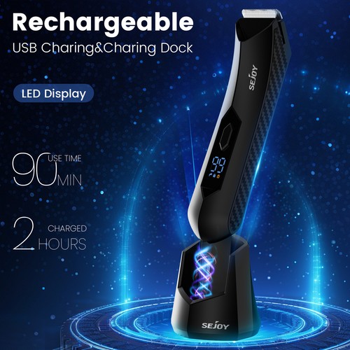 Mens Groin Pubic Hair Trimmer Electric Ball Trimmer Wet/Dry Body Shaver - Picture 12 of 18