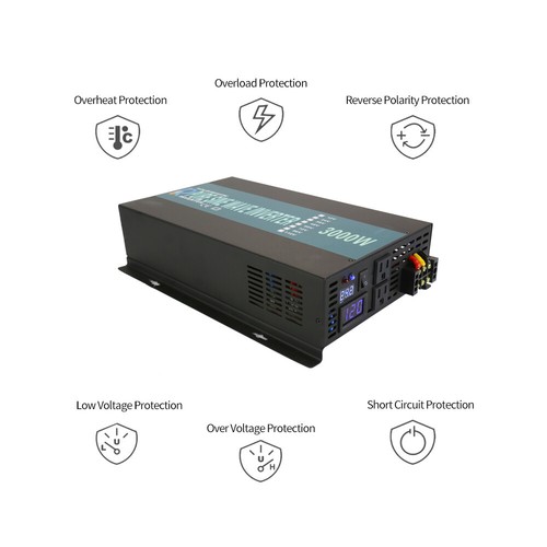 Power Inverter 3000W Pure Sine Wave 24V to 110V 120V 60Hz Car Truck Motorhome RV - Picture 8 of 12