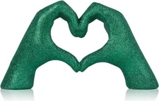 DOVDOV Green Heart Hand Statues and Sculptures, Green Room Decor Aesthetics.