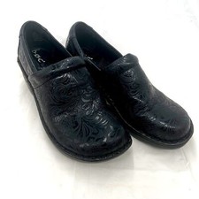 B.O.C. Womens "Peggy" Black Tooled Clogs Size 10