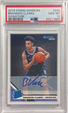 BRANDON CLARKE 2019 PANINI DONRUSS AUTO ROOKIE RC #220 PSA 10 GEM MINT POP 8