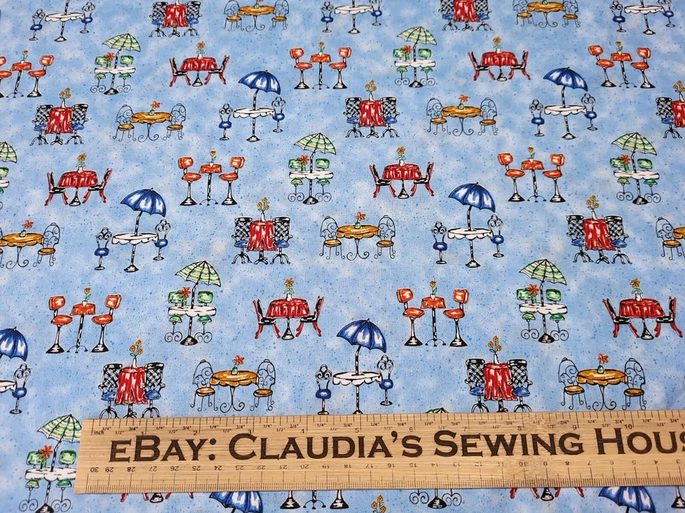 Bistrô BTY Leslie Beck para Mesas VIP Cranston Fundo Azul Tonal Francês - Imagem 2 de 3