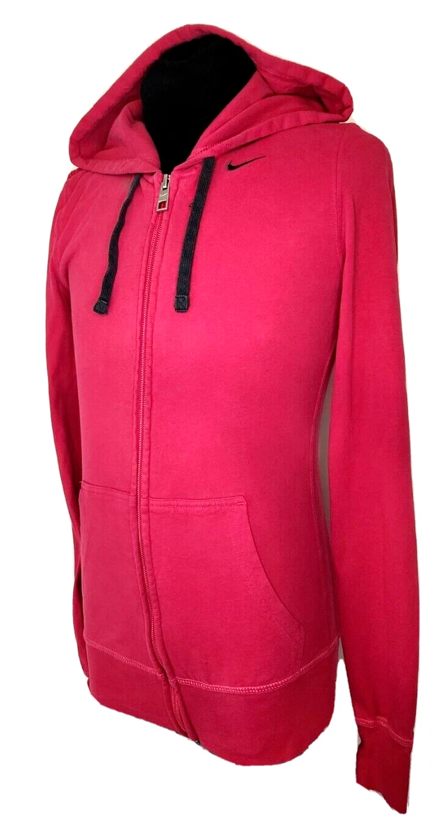Nike Zip Up Hoodie Womens X Small Dark Pink Nike Logo Athleticore