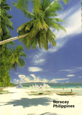 PC PHILIPPINES, BORACAY, BEACH SCENE, Modern Postcard (b43039)