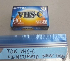 NEW TDK 30 VHS-C HG Ultimate Camcorder Cassette Tape Blank TC-30HG High Grade
