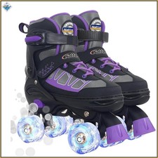 Kids Roller Skates with 4 Size Adjustment and Flashing Wheels for Beginners