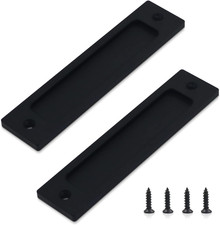 2Pcs Rectangular Recessed Door Pull Handle, Black Finger Pulls for Sliding Doo