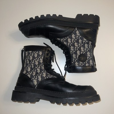 DIOR MEN Oblique Jacquard Explorer Ankle Boots $1550 MSRP