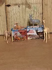 Marx Animal Kingdom Vintage Panther Eland Camel Giraffe Figures w/ Boxes