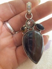 925 Sterling Silver Pendant with Natural Stones for Women Jewelry
