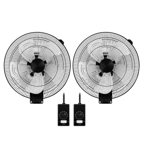 Simple Deluxe 18 Inch Metal Wall Mount Fan, 90-Degree, 5 Speed, PACK OF 2