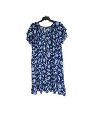 Talbots Women's Multicolor Floral Print Short Sleeve Ruffle Dress Plus Sz 22W