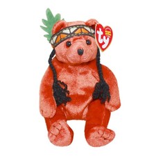 Ty Beanie Baby Little Feather - MWMT Bear Indian 2003 Thanksgiving