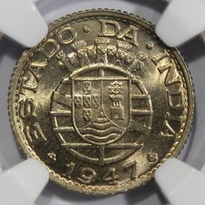 INDIA PORTUGUESA 1/4 Rupia 1947 / FDC . MS65