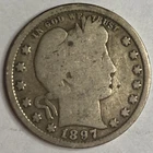 1897 - Barber Silver Quarter 25c - VG Exact Coin Imaged #BAR155