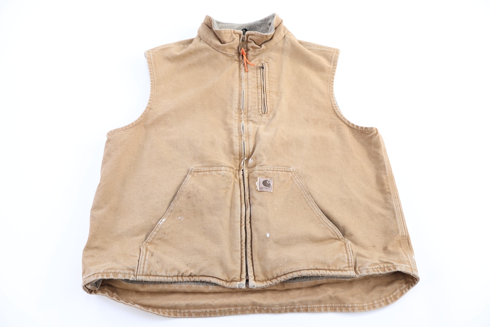 Carhartt Logo Patch Tan Sherpa Lined Vest