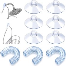 6 PCS Suction Cups for Shower Caddy with 3 Pieces Rubber Rings, Bathroom Shower