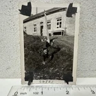 Vintage Snapshot Photo US Military Soldier Silly Goofy Pose Feet in Air WWII