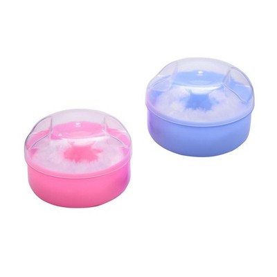  2 Stück Fluffy Body Powder Case Talkumpuder Puff Container Box für Neugeborene