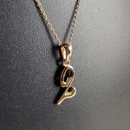 14K Gold Charm Number 2 Pendant, Dainty Solid Gold Necklace, Holiday Gift - Picture 8 of 10