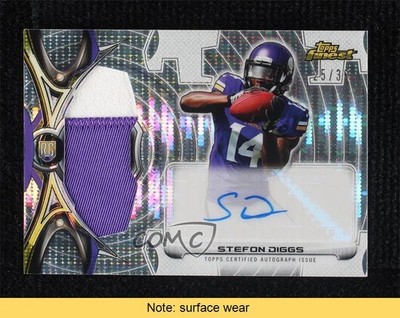 2015 Topps Finest Pulsar Refractor 25/35 Stefon Diggs RPA Patch Auto RC READ i5b