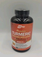 NutriFlair Turmeric Curcumin with Ginger and BioPerine - 180 Count