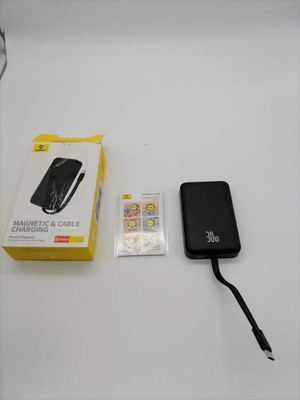 Baseus 10000mAh MagSafe Powerbank 30W PD für iPhone 15 12, Schwarz