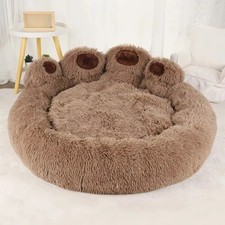 Bear Paw Plush Pet Bed Washable Soft Cat Dog Sleeping Cushion Small Large