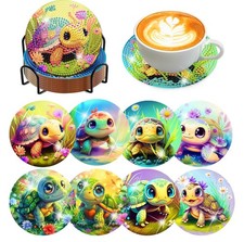 8 Pcs Diamond Art Coasters Kit for Adult with Holder, Diamond Coaster 4x4in ...