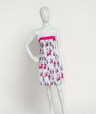 Nell Couture Women Print Strapless A-Line Dress Retro Size 6