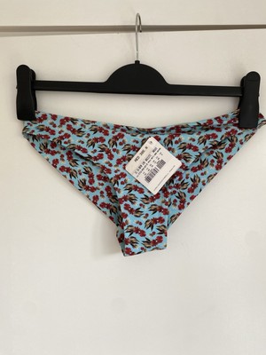 La Perla Bikini-Höschen Unterteil Größe UK 12 blau geblümt neu mit Etikett